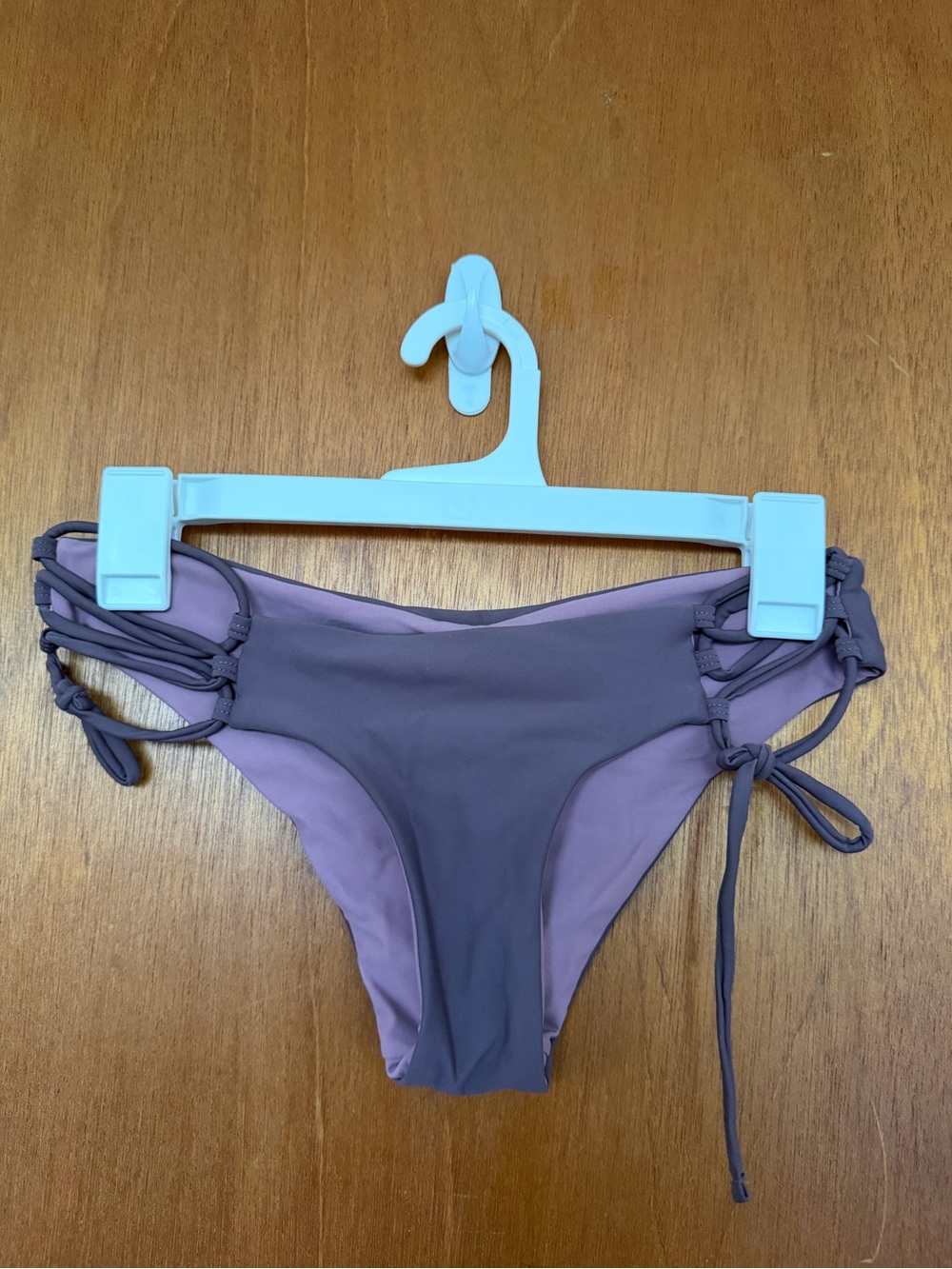 Trillium Reversible Two-Tone Purple Tie-Side Bikini Bottoms